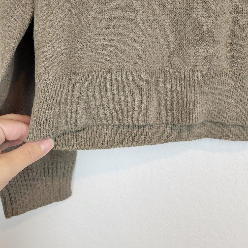 NWT Theory Womens Waverly Boucle Cropped Crewneck Sweater In Cinder Size L - Picture 8 of 12
